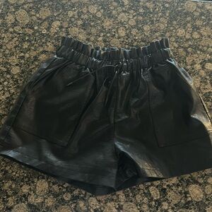 Faux leather shorts